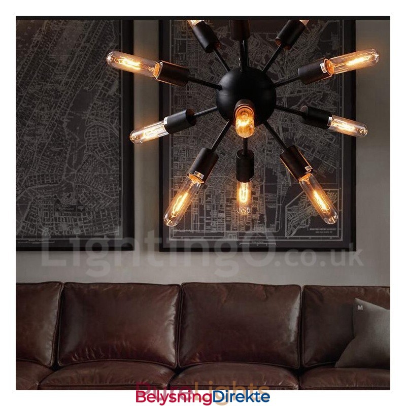 Retro Vintage Sputnik-Lysekrone Med 12 Lys