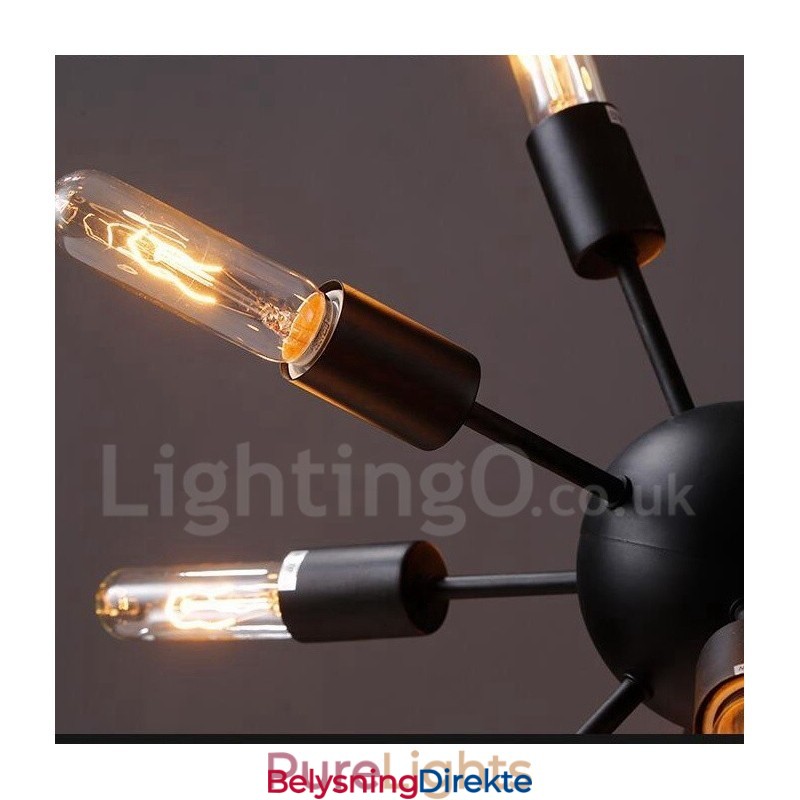 Retro Vintage Sputnik-Lysekrone Med 12 Lys