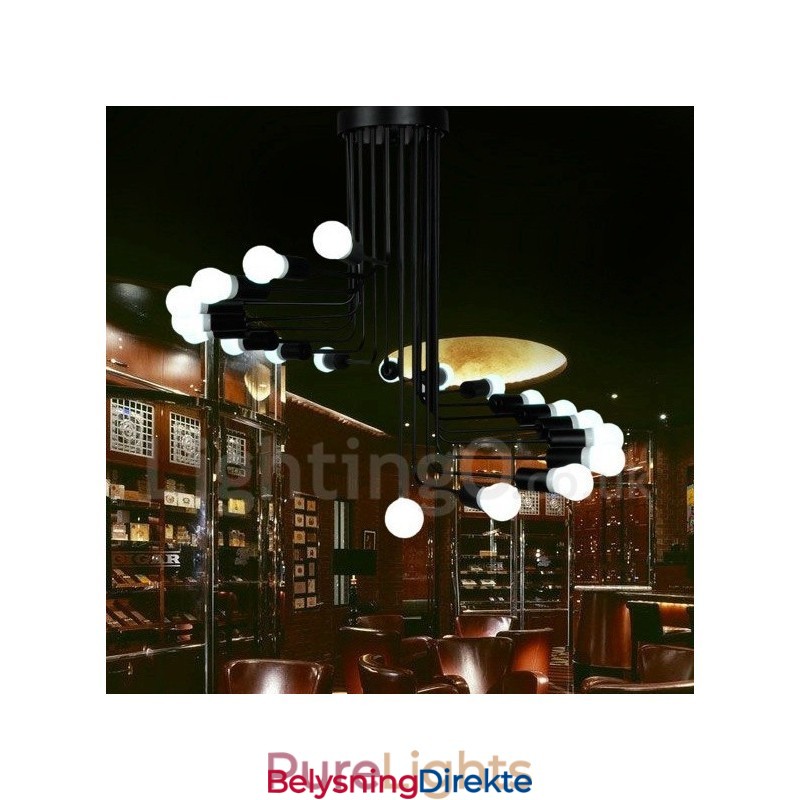 Svart Moderne Lysekronelampe