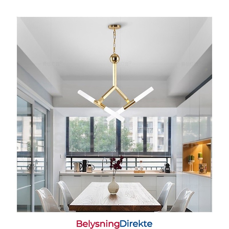 Moderne, Samtidskunstnerisk Lysekrone Med To Etasjer Og Fire Lys