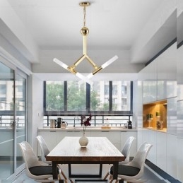 Moderne, Samtidskunstnerisk Lysekrone Med To Etasjer Og Fire Lys