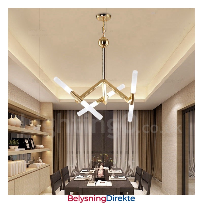 Moderne Og Samtidskunstnerisk Lysekrone Med 2 Etasjer Og 6 Lys