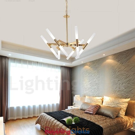 Moderne Og Samtidskunstnerisk Lysekrone Med 2 Etasjer Og 12 Lys