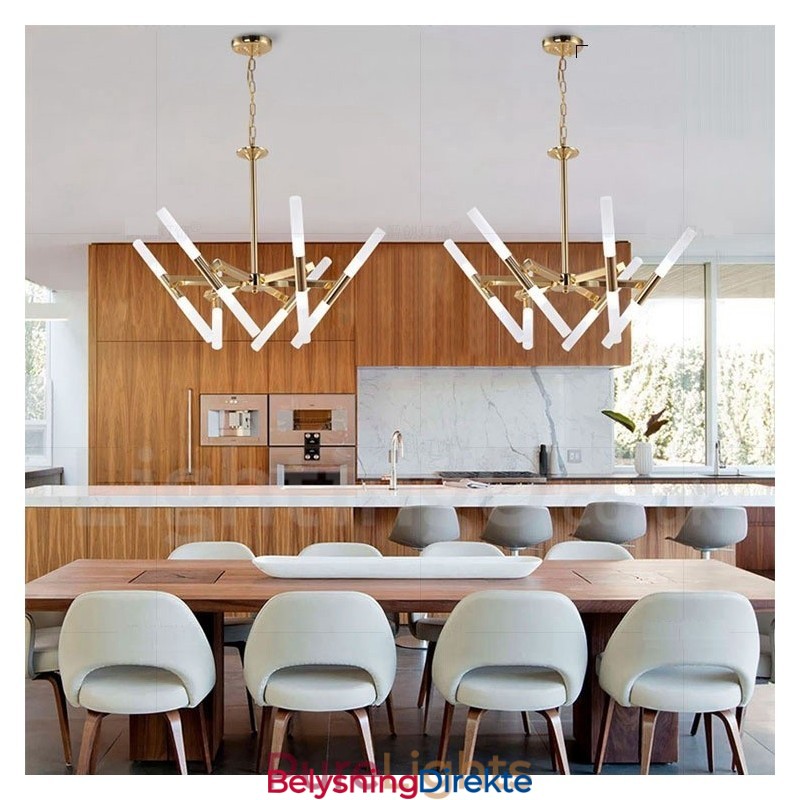 Moderne Og Samtidskunstnerisk Lysekrone Med 2 Etasjer Og 12 Lys