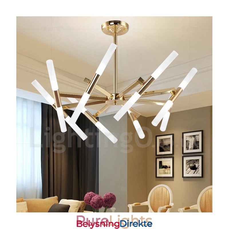 Moderne Og Samtidskunstnerisk Lysekrone I To Etasjer Med 16 Lys