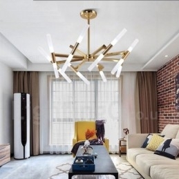 Moderne Og Samtidskunstnerisk Lysekrone I To Etasjer Med 16 Lys