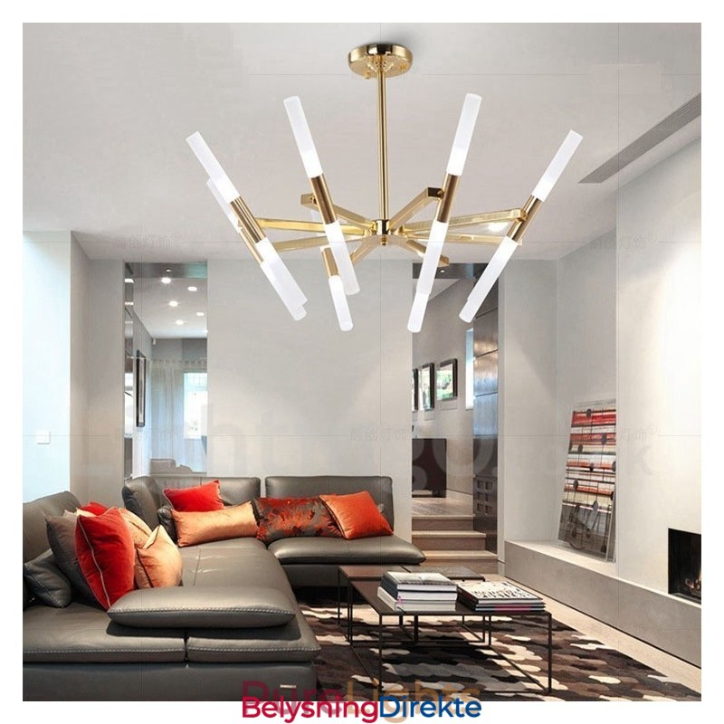 Moderne Og Samtidskunstnerisk Lysekrone I To Etasjer Med 16 Lys