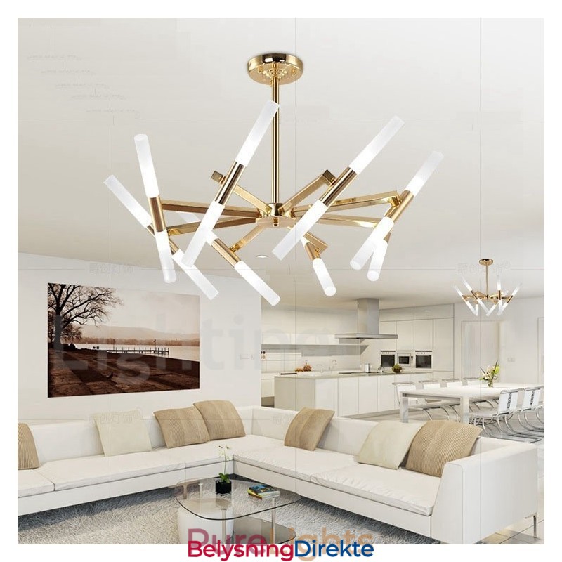 Moderne Og Samtidskunstnerisk Lysekrone I To Etasjer Med 16 Lys