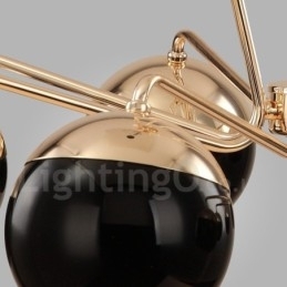 8 Lys, Ett Nivå, Moderne, Samtidskunst, Lysekrone I Metall Med Glassskjerm