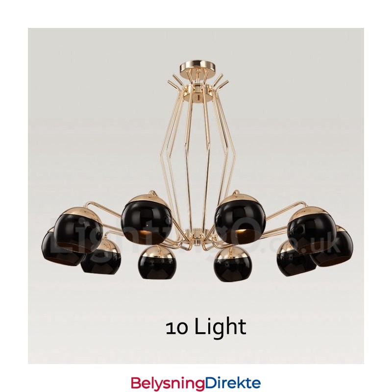 10-Lyss, Ett-Etasjes Moderne, Samtidskunstnerisk Lysekrone I Metall Med Glassskjerm