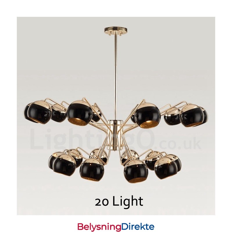 Moderne Lysekrone I Metall Med Glassskjerm