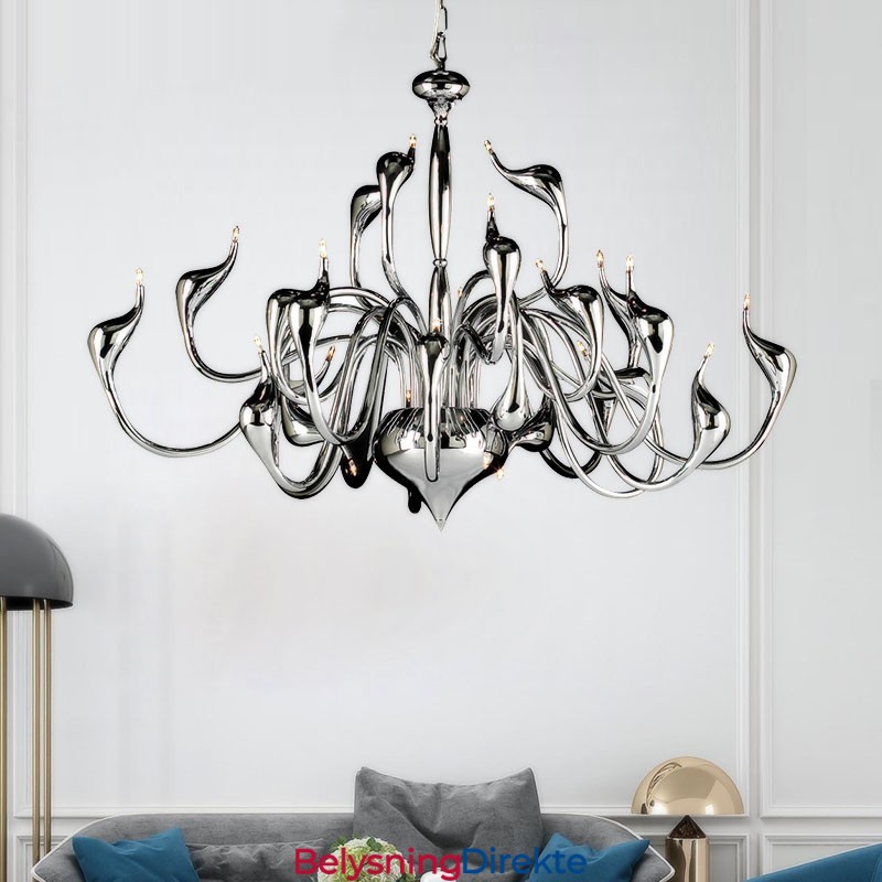 24 Lys Moderne Svanelysekrone G4 Forkrommet Pære Inkludert