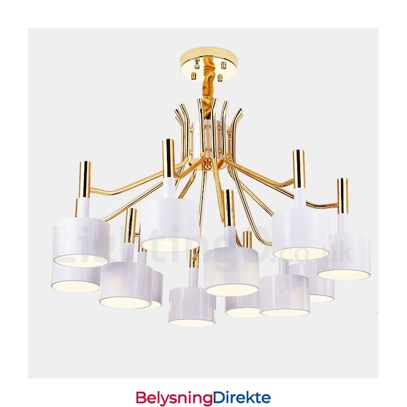 Moderne Samtidskunstnerisk Lysekrone Med 12 Lys Og 2 Etasjer