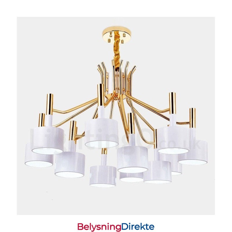 Moderne Samtidskunstnerisk Lysekrone Med 12 Lys Og 2 Etasjer