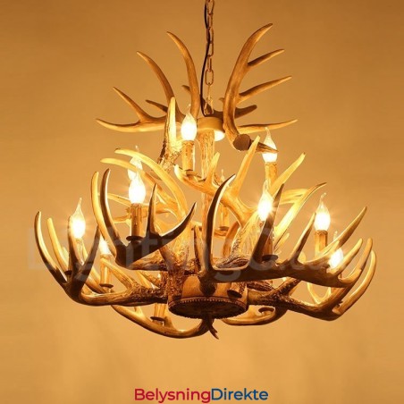 Vintage Landlig Lysekrone Med 12 Lys