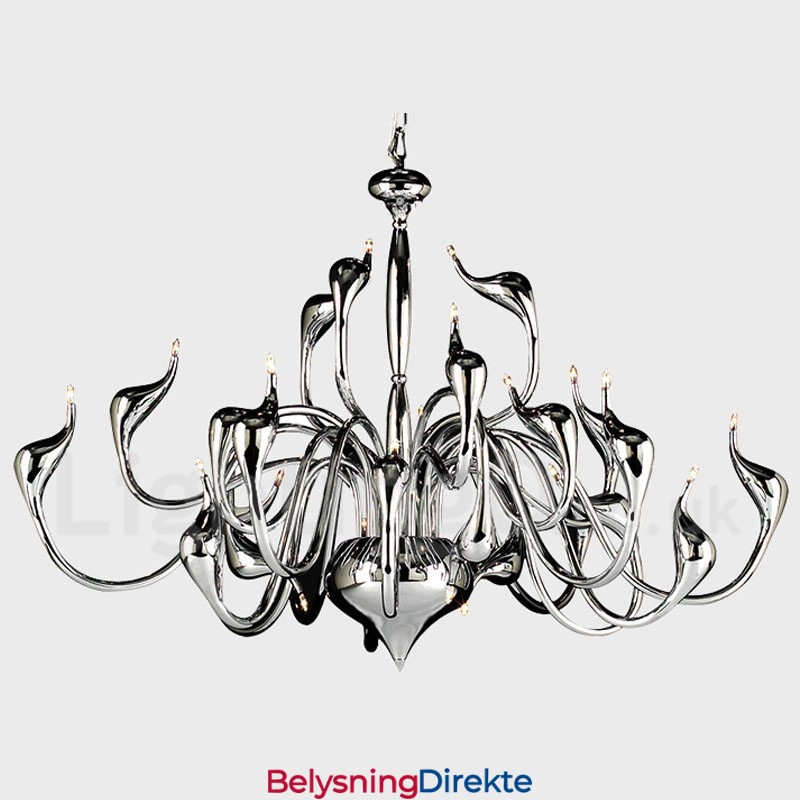 24 Lys Moderne Svanelysekrone G4 Forkrommet Pære Inkludert