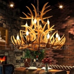 Vintage Landlig Lysekrone Med 12 Lys