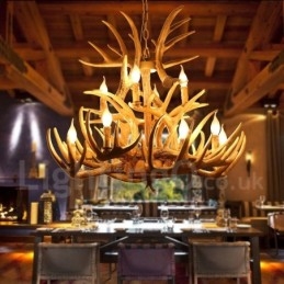 Vintage Landlig Lysekrone Med 12 Lys