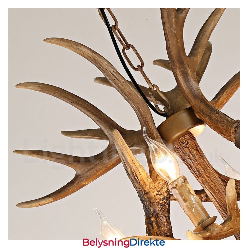 Vintage Landlig Lysekrone Med 12 Lys