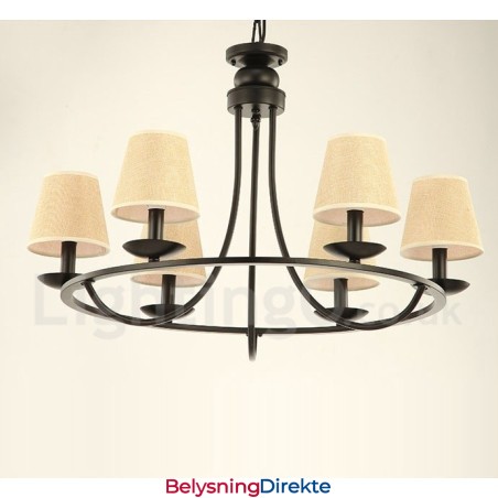 Landlig Retro Lysekrone Med 6 Lys I Ett Nivå