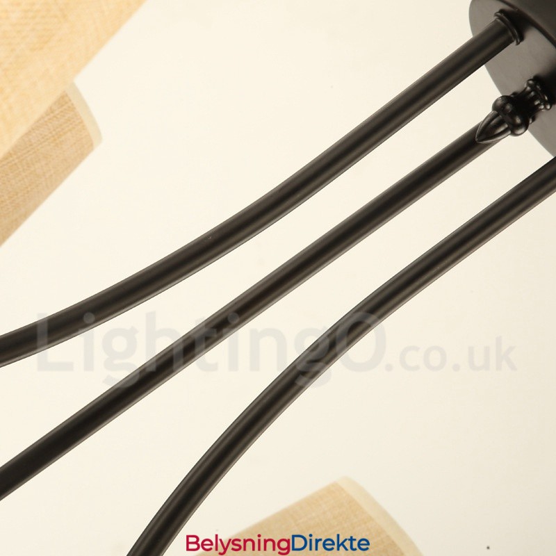 Landlig Retro 8-Lyss Lysekronelampe I Ett Nivå