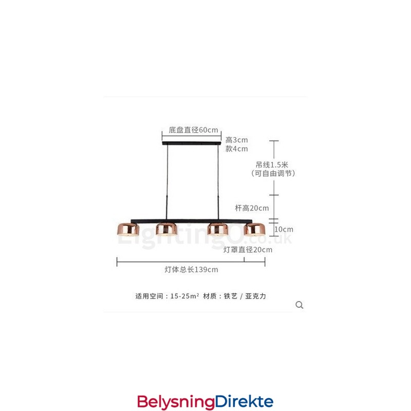 4 Lys, Ett Nivå, Moderne, Samtidskunst, Roterbar Lysekrone