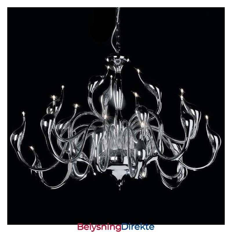 24 Lys Moderne Svanelysekrone G4 Forkrommet Pære Inkludert