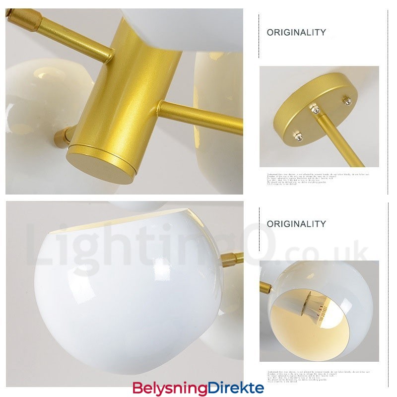 Hvit 10-Lys Moderne Samtidslysekronelampe