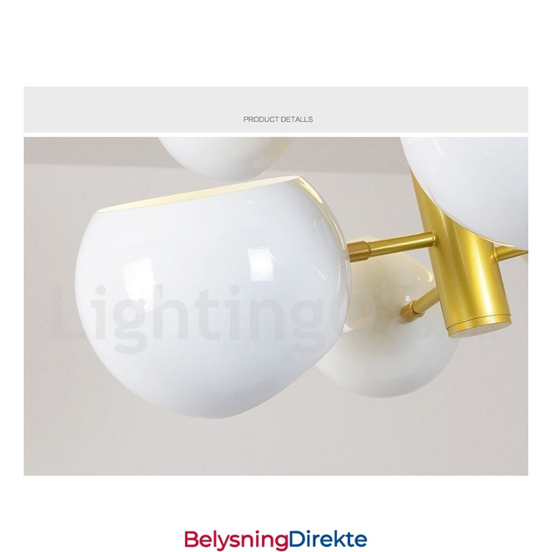 Hvit 10-Lys Moderne Samtidslysekronelampe