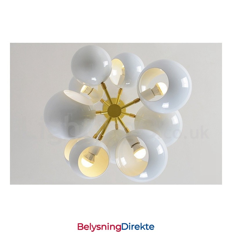 Hvit 10-Lys Moderne Samtidslysekronelampe