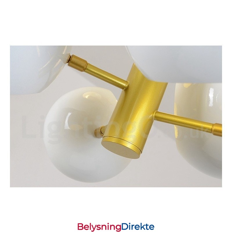 Hvit 10-Lys Moderne Samtidslysekronelampe