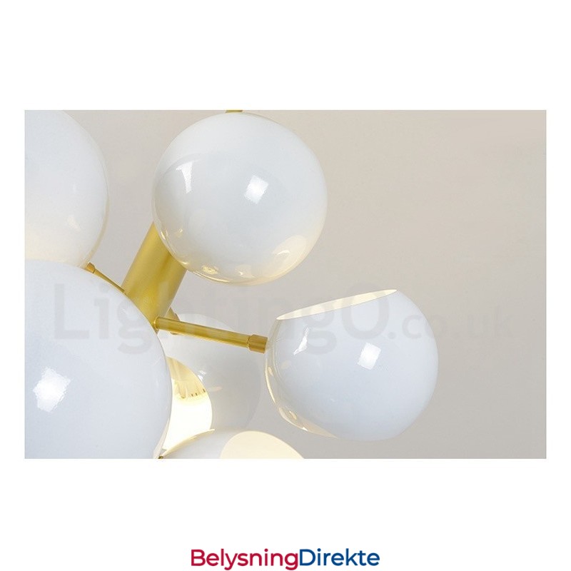 Hvit 10-Lys Moderne Samtidslysekronelampe