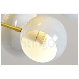 Hvit 10-Lys Moderne Samtidslysekronelampe