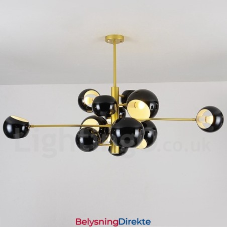 Svart 13-Lys Moderne Samtidslysekronelampe