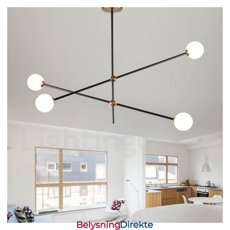 Moderne Samtidskunstnerisk Lysekrone Med 4 Lys Og 2 Etasjer