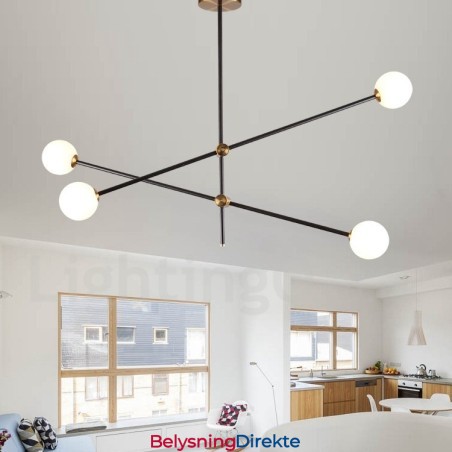 Moderne Samtidskunstnerisk Lysekrone Med 4 Lys Og 2 Etasjer