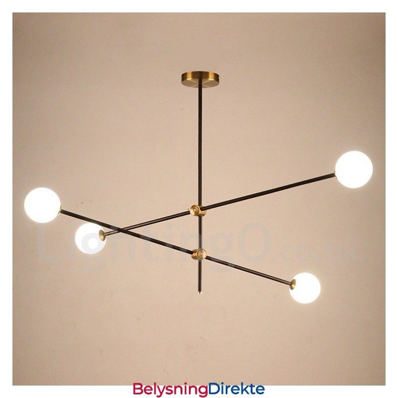 Moderne Samtidskunstnerisk Lysekrone Med 4 Lys Og 2 Etasjer