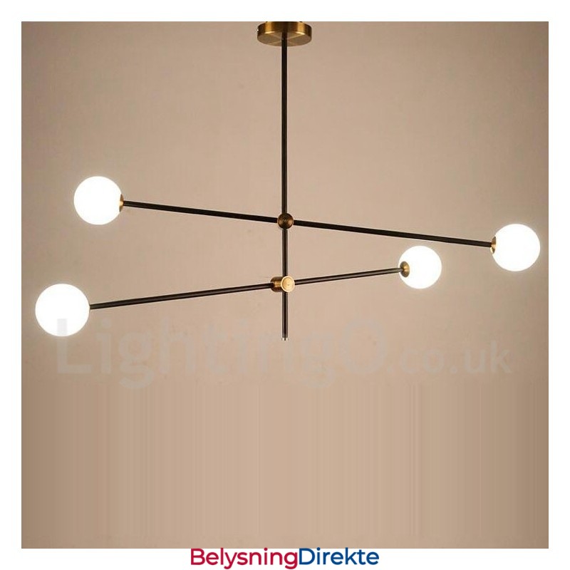 Moderne Samtidskunstnerisk Lysekrone Med 4 Lys Og 2 Etasjer