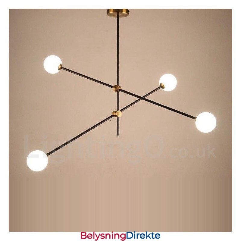 Moderne Samtidskunstnerisk Lysekrone Med 4 Lys Og 2 Etasjer