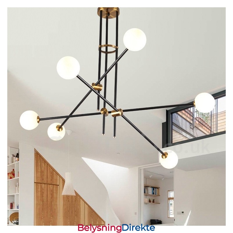 Moderne Samtidskunstnerisk Lysekrone Med 6 Lys Og 3 Etasjer