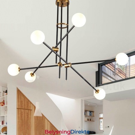 Moderne Samtidskunstnerisk Lysekrone Med 6 Lys Og 3 Etasjer
