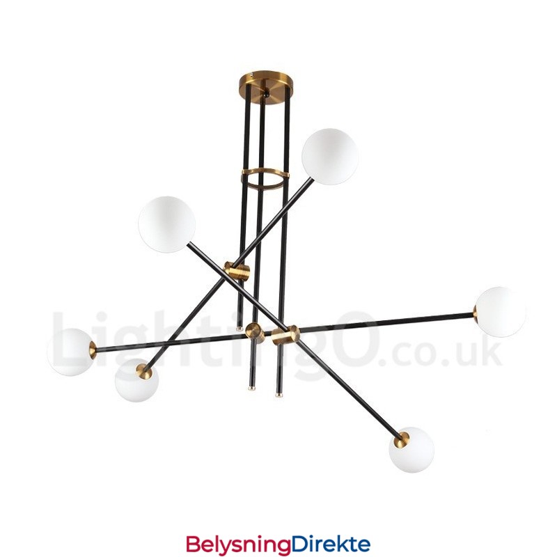 Moderne Samtidskunstnerisk Lysekrone Med 6 Lys Og 3 Etasjer