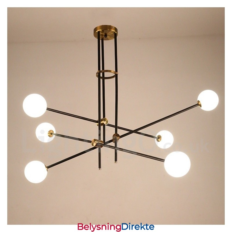 Moderne Samtidskunstnerisk Lysekrone Med 6 Lys Og 3 Etasjer