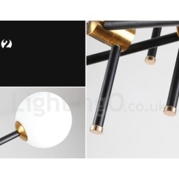 Moderne Samtidskunstnerisk Lysekrone Med 6 Lys Og 3 Etasjer