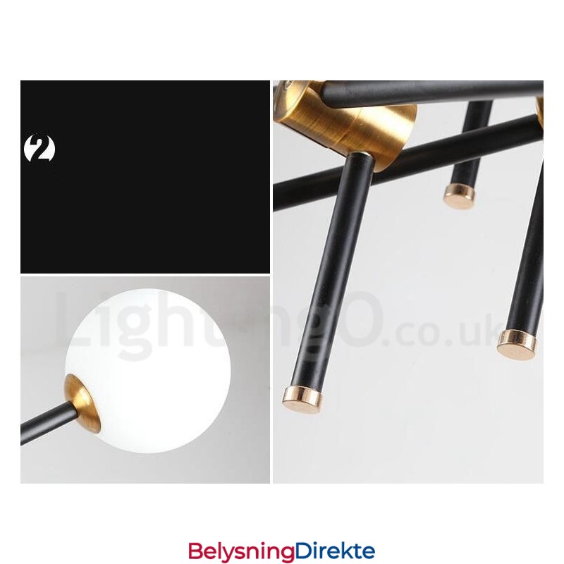 Moderne Samtidskunstnerisk Lysekrone Med 6 Lys Og 3 Etasjer