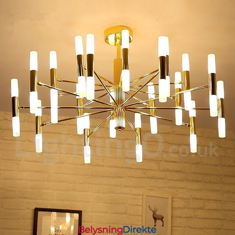 40 Lys Gyllen 2-Etasjes Moderne Samtidslysekronelampe
