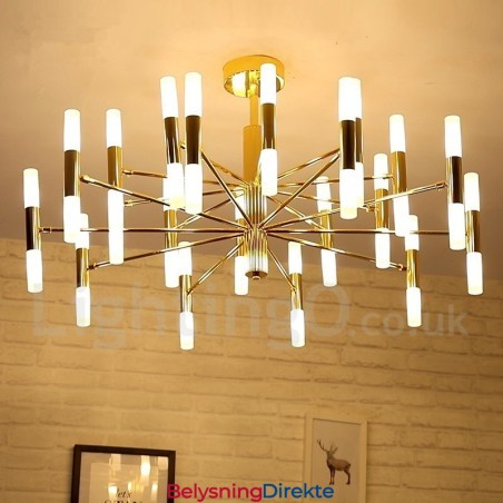 40 Lys Gyllen 2-Etasjes Moderne Samtidslysekronelampe