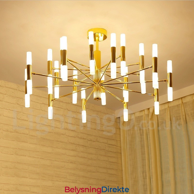40 Lys Gyllen 2-Etasjes Moderne Samtidslysekronelampe