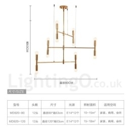 8 Lys 3-Etasjes Moderne Samtidslysekronelampe