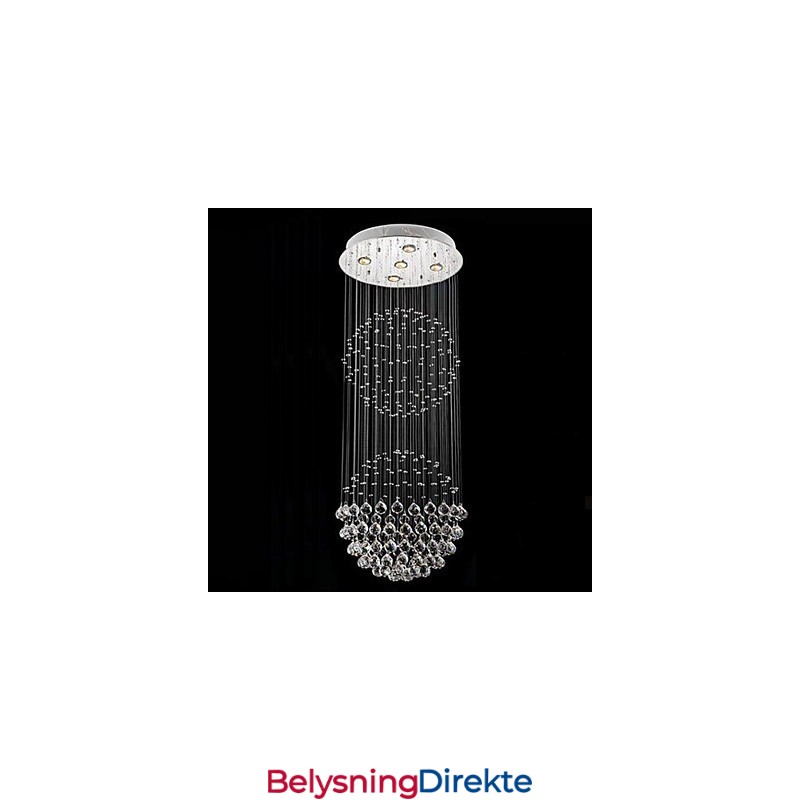 Pendellampe Moderne Krystalllysekrone 5 Lys Sølv Canpoy Klar Krystall Globe Taklamper Armaturer